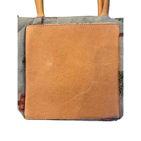 Tommy Bahama Tropical Print Tapestry Tote Handbag Small Shoulder Bag Leather Han - Picture 4 of 11